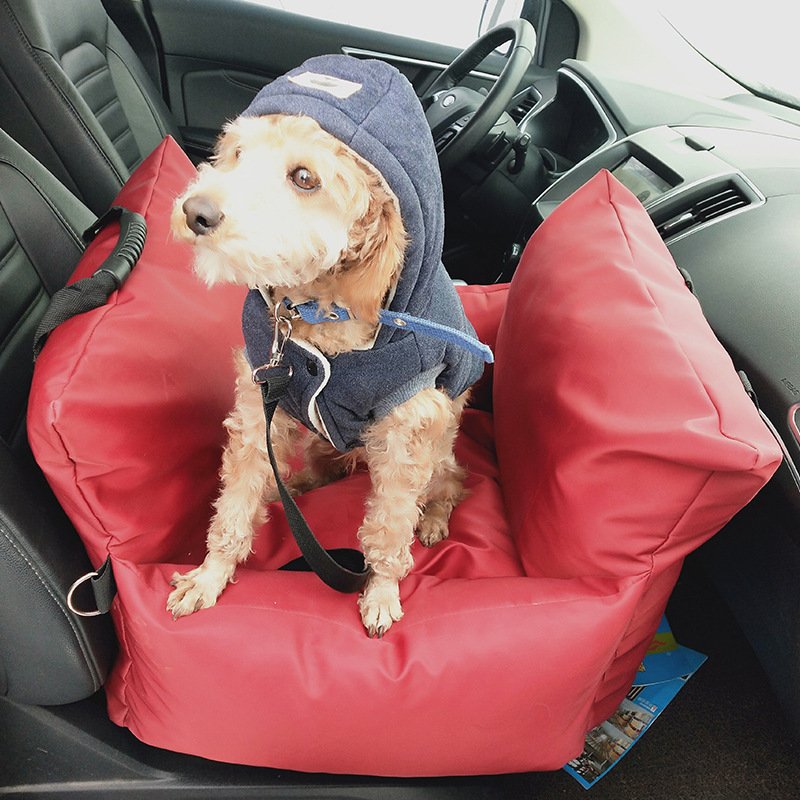 asiento-elegante-coche-perros-raijuu-05.jpg Asiento copilo para el coche para perros elegante color rojo