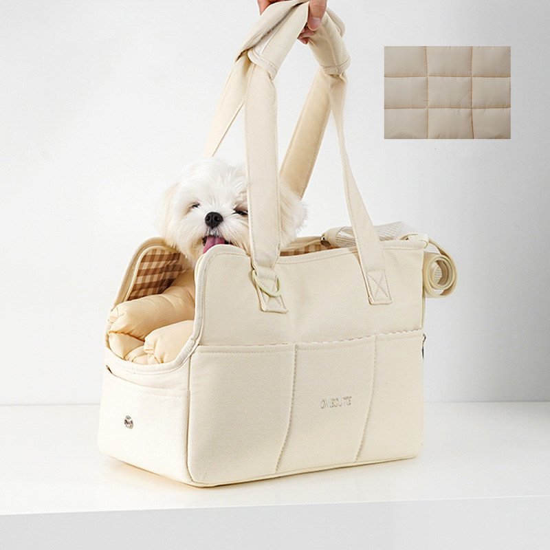 bolso-picnic-elegante-raijuu-22.jpg Bolso para perros elegante estilo picnic elegante color crema con cojín