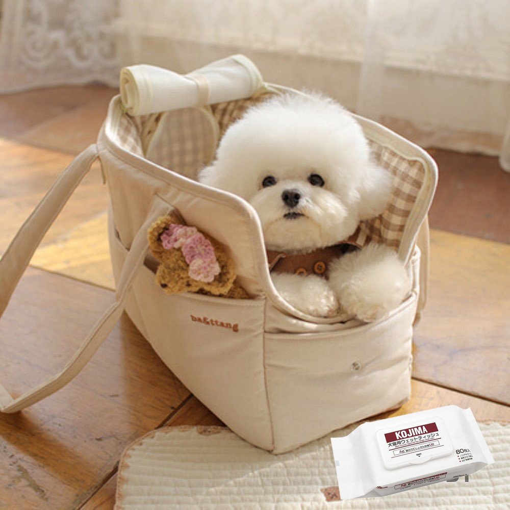 bolso-picnic-elegante-raijuu-27.jpg Bolso para perros elegante estilo picnic elegante color beige con toallitas