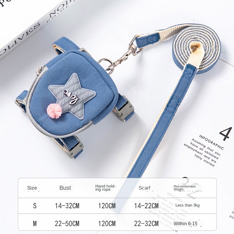 mochila-correa-estrella-perros-raijuu-10.jpg Juego de correa y mochila estrella color azul